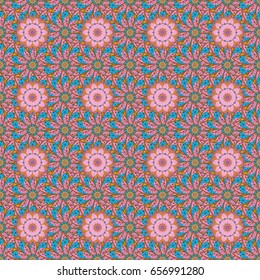Abstract vector seamless pattern flower design in colors. Floral seamless pattern with watercolor effect. Textile print for bed linen, jacket, package design, fabric and fashion concepts.