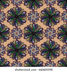 Abstract vector seamless pattern flower design in colors. Floral seamless pattern with watercolor effect. Textile print for bed linen, jacket, package design, fabric and fashion concepts.