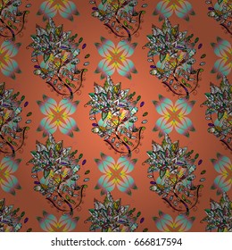 Abstract vector seamless pattern flower design in colors. Floral seamless pattern with watercolor effect. Textile print for bed linen, jacket, package design, fabric and fashion concepts.