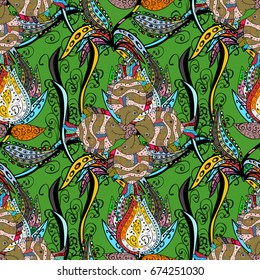 Abstract vector seamless pattern flower design in colorfil colors. Floral seamless pattern with watercolor effect. Textile print for bed linen, jacket, package design, fabric and fashion concepts.