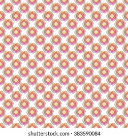 Abstract vector seamless pattern with flowers