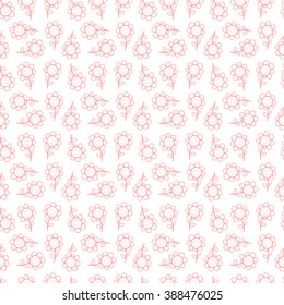 Abstract vector seamless pattern with flowers, leaves and swirls.