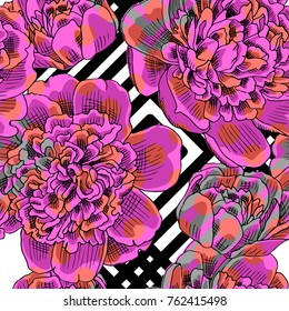 Abstract vector seamless pattern with flowers 11