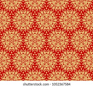 Abstract Vector seamless pattern with geometric style. Repeating sample figure and line. For interiors design, wallpaper, textile industry