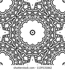 Abstract Vector seamless pattern with abstract geometric style. Repeating sample figure and line. For interiors design, wallpaper, textile industry.