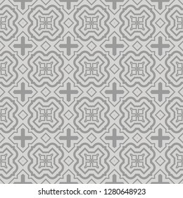 Abstract Vector Seamless Pattern With Abstract Geometric Style. Repeating Sample Figure And Line. For Fashion Interiors Design, Wallpaper, Textile Industry.
