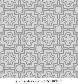 Abstract Vector Seamless Pattern With Abstract Geometric Style. Repeating Sample Figure And Line. For Fashion Interiors Design, Wallpaper, Textile Industry.
