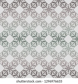 Abstract Vector Seamless Pattern With Abstract Geometric Style. Repeating Sample Figure And Line. Grey, green color.