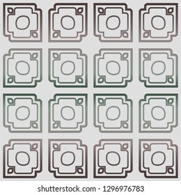 Abstract Vector Seamless Pattern With Abstract Geometric Style. Repeating Sample Figure And Line. Grey, green color.