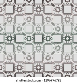 Abstract Vector Seamless Pattern With Abstract Geometric Style. Repeating Sample Figure And Line. Grey, green color.