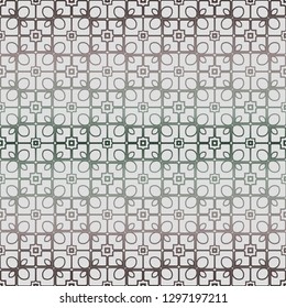 Abstract Vector Seamless Pattern With Abstract Geometric Style. Repeating Sample Figure And Line. Grey, green color.