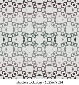 Abstract Vector Seamless Pattern With Abstract Geometric Style. Repeating Sample Figure And Line. Grey, green color.