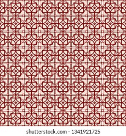 Abstract Vector Seamless Pattern With Abstract Geometric Style. Repeating Sample Figure And Line. For Fashion Interiors Design, Wallpaper, Textile Industry. red rose color.
