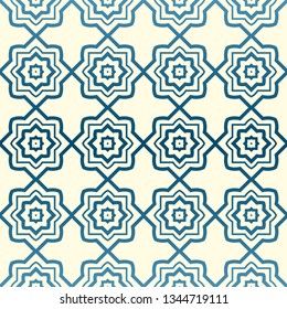 Abstract Vector Seamless Pattern With Abstract Geometric Style. Repeating Sample Figure And Line. For Fashion Interiors Design, Wallpaper, Textile Industry. Pastel color.
