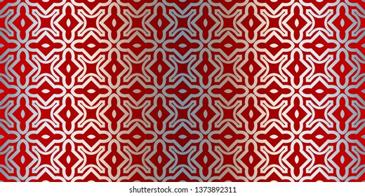 Abstract Vector Seamless Pattern With Abstract Geometric Style. Repeating Sample Figure And Line. For Fashion Interiors Design, Wallpaper, Textile Industry. Silver red color.