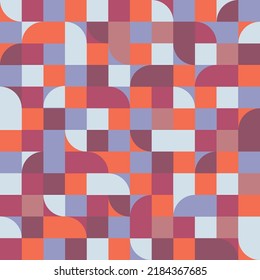 Abstract vector seamless pattern. Geometric illustration, beautiful, elegant colors. Fun mosaic. Ideal print for swimwear and other fabrics. Autumn winter colors. Background, backdrop texture design