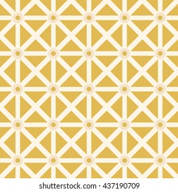Abstract vector seamless pattern with geometric shapes. Modern mosaic texture in flat style. Multicolored stylized background with lines, circles and triangles.