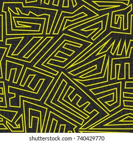 Abstract vector seamless pattern for girls, boys, clothes. Creative background with dots, geometric figures,stripes inscriptions.Funny wallpaper for textile and fabric. Fashion style. Colorful bright.
