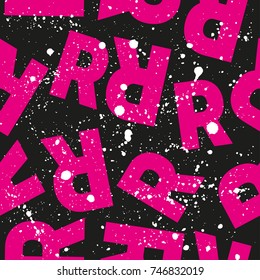 Abstract vector seamless pattern for girls, boys, clothes. Creative background with dots, geometric figures,stripes inscriptions Funny wallpaper for textile and fabric. Fashion style. Colorful bright.