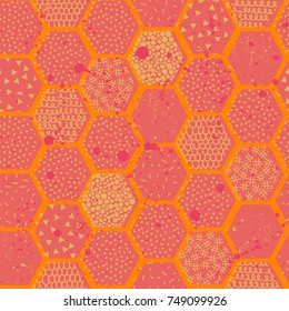 Abstract vector seamless pattern for girls, boys, sport clothes. Creative background with dots, geometric figures. Funny wallpaper for textile and fabric. Fashion style. Colorful bright.