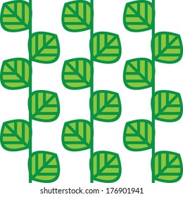 Abstract vector seamless pattern green leaves