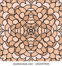 Abstract vector seamless pattern. Hand drawn symmetric ornament. Unique cartoon tile.