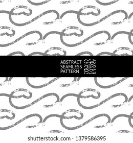 Abstract vector seamless pattern with hand drawn elements on transparent background for your design. Tile of pattern on black area. Swash