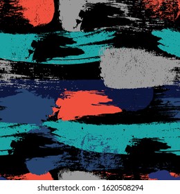 Abstract Vector seamless pattern with hand drawn  textured brush strokes . background for textile, sport wear, wrapping paper 