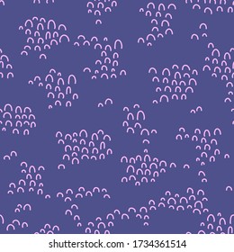 Abstract vector seamless pattern. Hand drawn crescent background. Cute doodle lines Illustration.