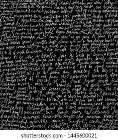 Abstract vector seamless pattern with handwritten text