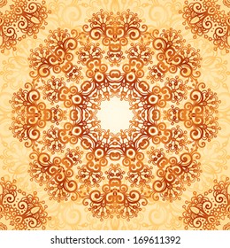 Abstract vector seamless pattern in Indian mehndi style