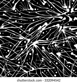 Abstract vector seamless pattern with ink brush strokes.