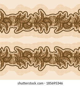 Abstract vector seamless pattern with lace flowers 