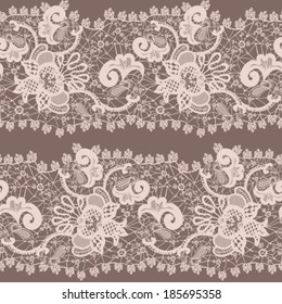 Abstract vector seamless pattern with lace flowers 