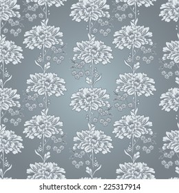 Abstract vector seamless pattern with lace flowers 