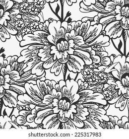 Abstract vector seamless pattern with lace flowers 