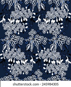 Abstract vector seamless pattern with lace flowers 