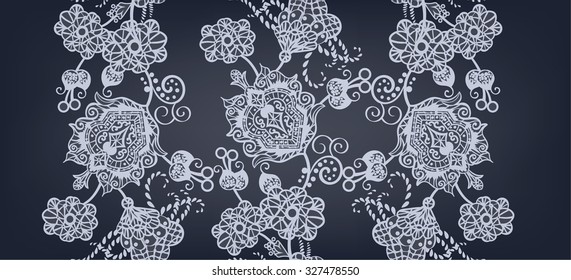 Abstract vector seamless pattern with lace