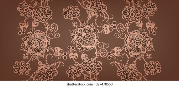 Abstract vector seamless pattern with lace