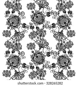 Abstract vector seamless pattern with lace