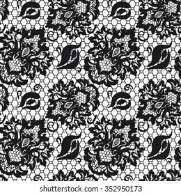 Abstract vector seamless pattern with lace flowers 