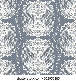 Abstract vector seamless pattern with lace flowers 