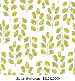 Abstract vector seamless pattern with leaves for fabric, textile, wrapping paper, wallpaper, web design, background. 