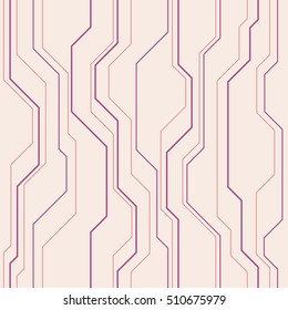 Abstract vector seamless pattern with lines. Color background in high tech style.
