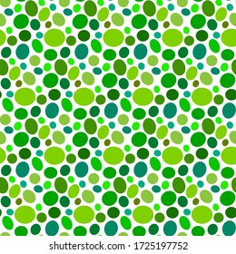 Abstract vector seamless pattern of little specks of different tones of green. Simple geometric texture of pebble