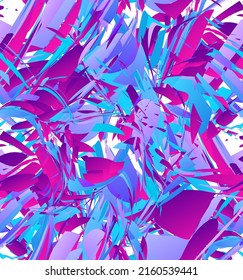 Abstract vector seamless pattern made of small colorful gradient particle explosion. Optical art geometric  background with high speed of motion. Futuristic wallpaper.