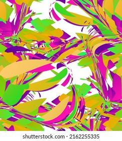 Abstract vector seamless pattern made of small colorful gradient particle explosion. Optical art geometric  background with high speed of motion. Futuristic wallpaper.