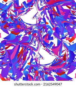 Abstract vector seamless pattern made of small colorful gradient particle explosion. Optical art geometric  background with high speed of motion. Futuristic wallpaper.
