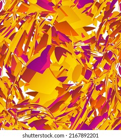 Abstract vector seamless pattern made of small colorful gradient particle explosion. Optical art geometric  background with high speed of motion. Futuristic wallpaper.