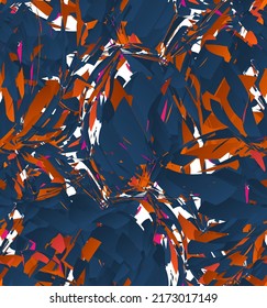 Abstract vector seamless pattern made of small colorful gradient particle explosion. Optical art geometric  background with high speed of motion. Futuristic wallpaper.